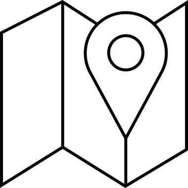 Konum simgesi. Yönlendirme simgesi. Harita Simgesi, Vektör İllüstrasyonu