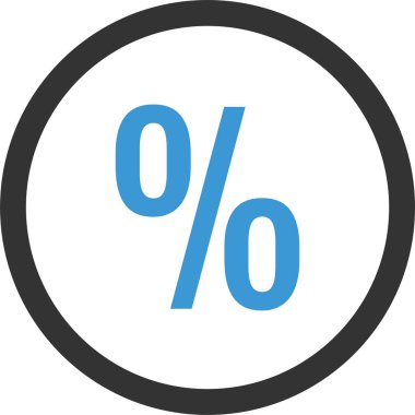 Basit yüzde simgesi, vektör illüstrasyonu