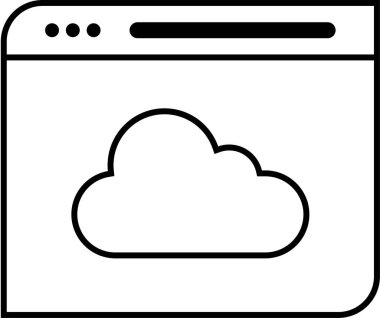Bulut. Web simgesi basit illüstrasyon