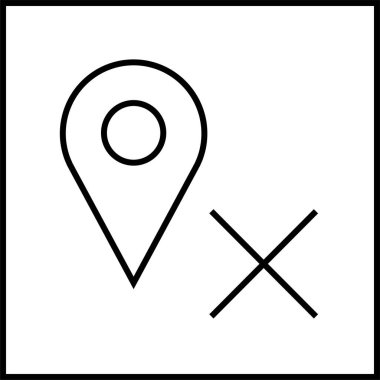 Konum simgesi. Yönlendirme simgesi. Harita Simgesi, Vektör İllüstrasyonu