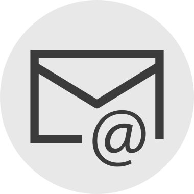 Basit e- posta simgesi, vektör illüstrasyonu