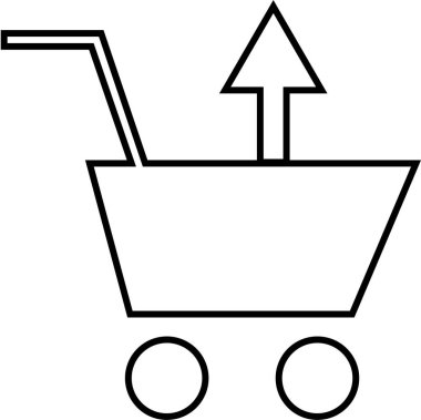 Basit e-ticaret konsepti simgesi, vektör illüstrasyonu