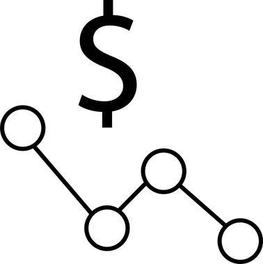 Finans Simgesi. İş ikonu. Para Simgesi, Vektör İllüstrasyonu 