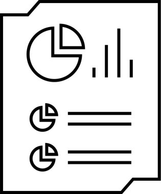 iş raporu, mali rapor simgesi, vektör illüstrasyonu