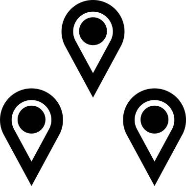 Konum simgesi. Yönlendirme simgesi. Harita Simgesi, Vektör İllüstrasyonu