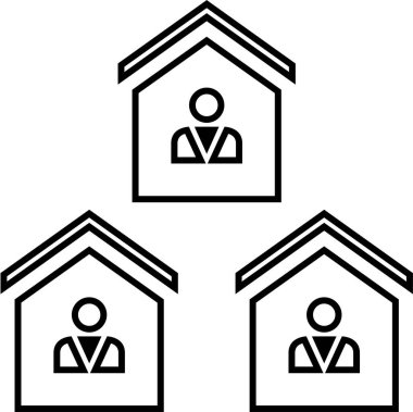 Basit emlak konsepti simgesi, vektör illüstrasyonu