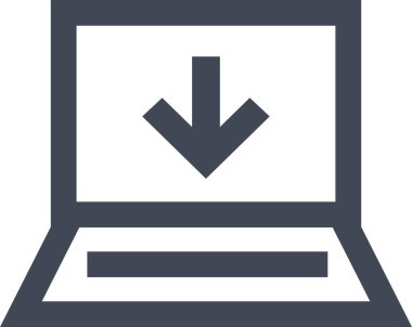 kullanıcı arayüzü indirme ok simgesi, vektör illüstrasyonu