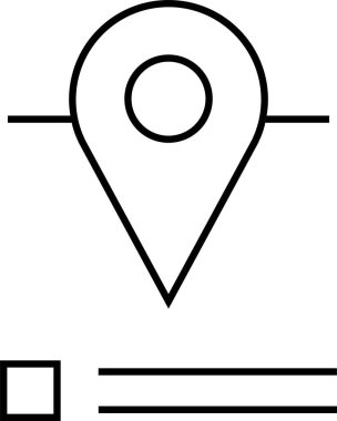 Konum simgesi. Yönlendirme simgesi. Harita Simgesi, Vektör İllüstrasyonu