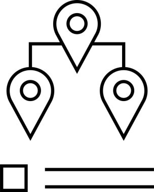 Konum simgesi. Yönlendirme simgesi. Harita Simgesi, Vektör İllüstrasyonu