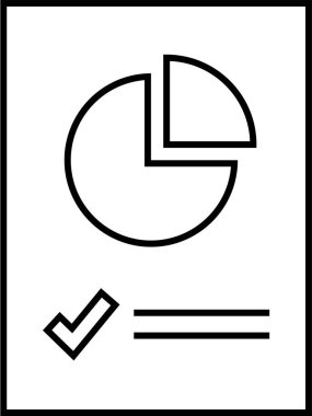 iş raporu, mali rapor simgesi, vektör illüstrasyonu