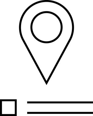 Konum simgesi. Yönlendirme simgesi. Harita Simgesi, Vektör İllüstrasyonu