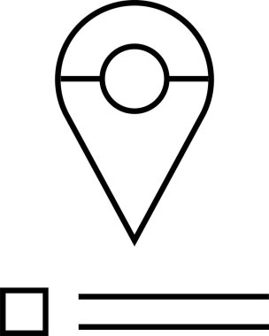 Konum simgesi. Yönlendirme simgesi. Harita Simgesi, Vektör İllüstrasyonu