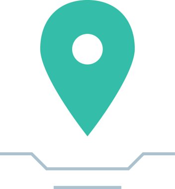 Konum simgesi. Yönlendirme simgesi. Harita Simgesi, Vektör İllüstrasyonu