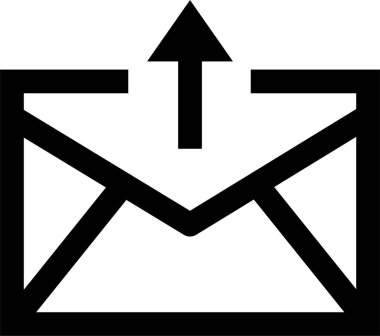 Basit e- posta simgesi, vektör illüstrasyonu