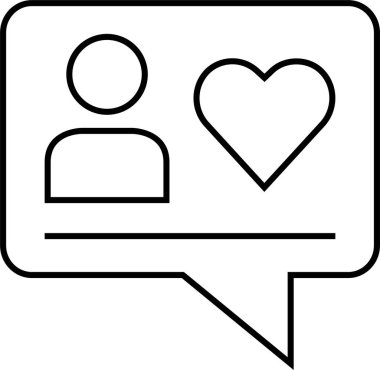 Aziz Valentine İletiler ikonu vektör illüstrasyonu