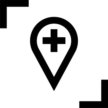 Konum simgesi. Yönlendirme simgesi. Harita Simgesi, Vektör İllüstrasyonu