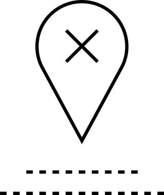 Konum simgesi. Yönlendirme simgesi. Harita Simgesi, Vektör İllüstrasyonu