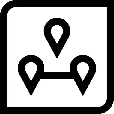 Konum simgesi. Yönlendirme simgesi. Harita Simgesi, Vektör İllüstrasyonu