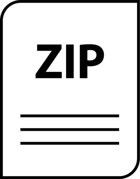 Zip Fil Ikon Vektor Illustration — Stock vektor