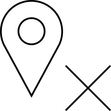 Konum simgesi. Yönlendirme simgesi. Harita Simgesi, Vektör İllüstrasyonu