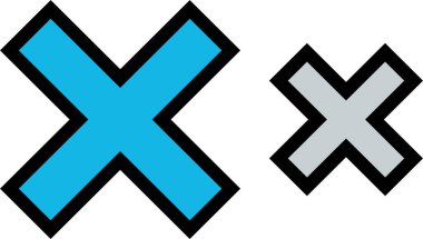 çapraz işaret simgesi vektör illüstrasyonu 