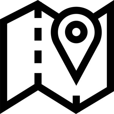 Konum simgesi. Yönlendirme simgesi. Harita Simgesi, Vektör İllüstrasyonu