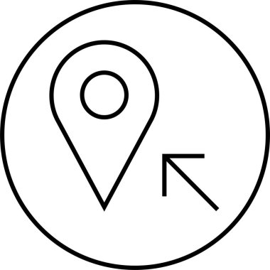 Konum simgesi. Yönlendirme simgesi. Harita Simgesi, Vektör İllüstrasyonu