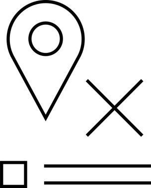 Konum simgesi. Yönlendirme simgesi. Harita Simgesi, Vektör İllüstrasyonu