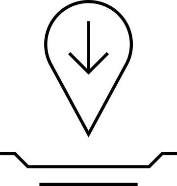 Konum simgesi. Yönlendirme simgesi. Harita Simgesi, Vektör İllüstrasyonu