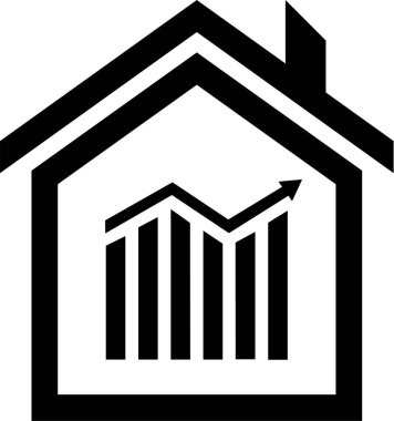 Basit emlak konsepti simgesi, vektör illüstrasyonu