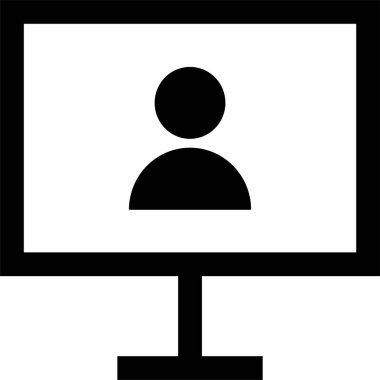 Basit pc bilgisayar simgesi, vektör illüstrasyonu