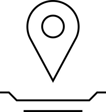 Konum simgesi. Yönlendirme simgesi. Harita Simgesi, Vektör İllüstrasyonu