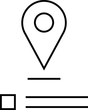 Konum simgesi. Yönlendirme simgesi. Harita Simgesi, Vektör İllüstrasyonu