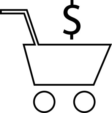 Basit e-ticaret konsepti simgesi, vektör illüstrasyonu