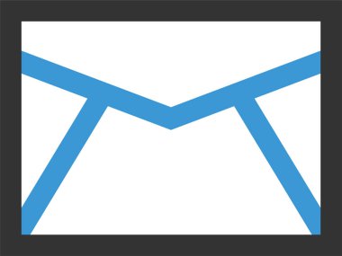 Basit e- posta simgesi, vektör illüstrasyonu