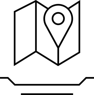 Konum simgesi. Yönlendirme simgesi. Harita Simgesi, Vektör İllüstrasyonu