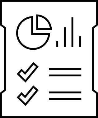 iş raporu, mali rapor simgesi, vektör illüstrasyonu