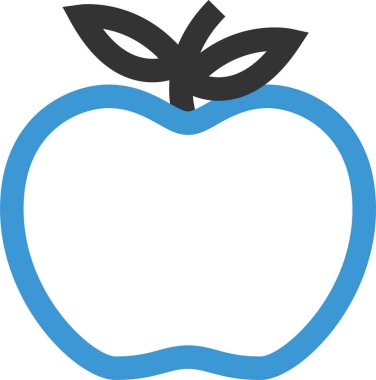 Elmanın basit simgesi, vektör illüstrasyonu