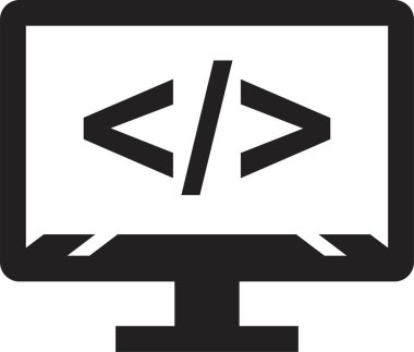 Kodlama. Web simgesi basit illüstrasyon