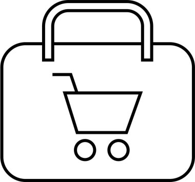 Basit alışveriş konsepti simgesi, vektör illüstrasyonu