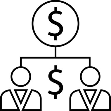 Finans Simgesi. İş ikonu. Para Simgesi, Vektör İllüstrasyonu 