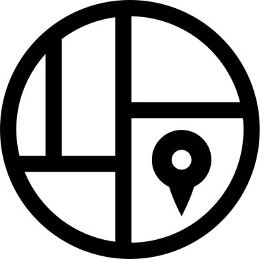 Konum simgesi. Yönlendirme simgesi. Harita Simgesi, Vektör İllüstrasyonu