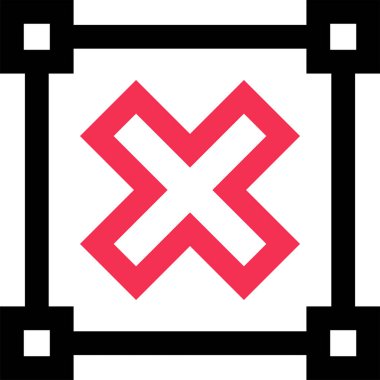 çapraz işaret simgesi vektör illüstrasyonu 