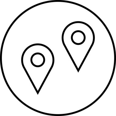 Konum simgesi. Yönlendirme simgesi. Harita Simgesi, Vektör İllüstrasyonu