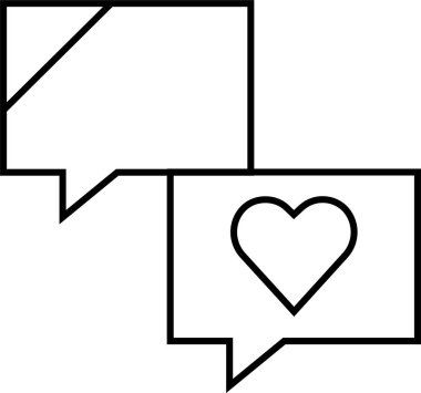 Aziz Valentine İletiler ikonu vektör illüstrasyonu