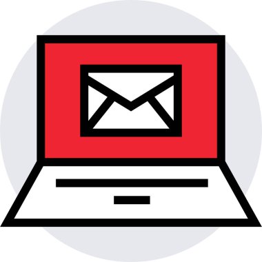 Basit e- posta simgesi, vektör illüstrasyonu