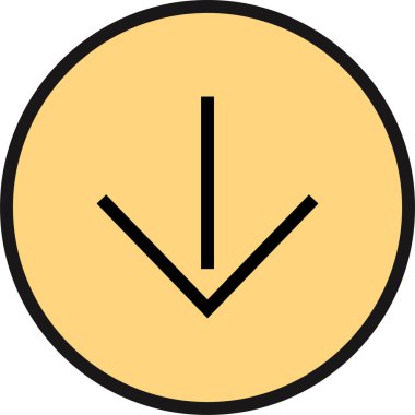 kullanıcı arayüzü indirme ok simgesi, vektör illüstrasyonu