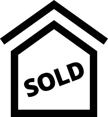 Basit emlak konsepti simgesi, vektör illüstrasyonu