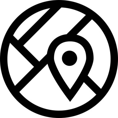 Konum simgesi. Yönlendirme simgesi. Harita Simgesi, Vektör İllüstrasyonu