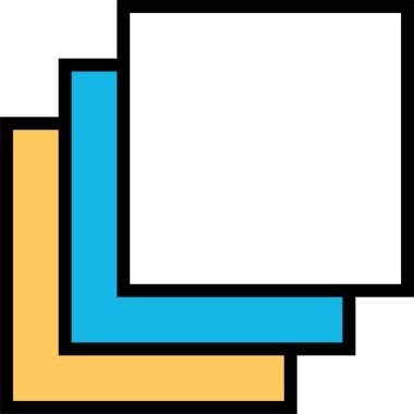 Yapıştırıcı katmanlarının basit simgesi, vektör illüstrasyonu